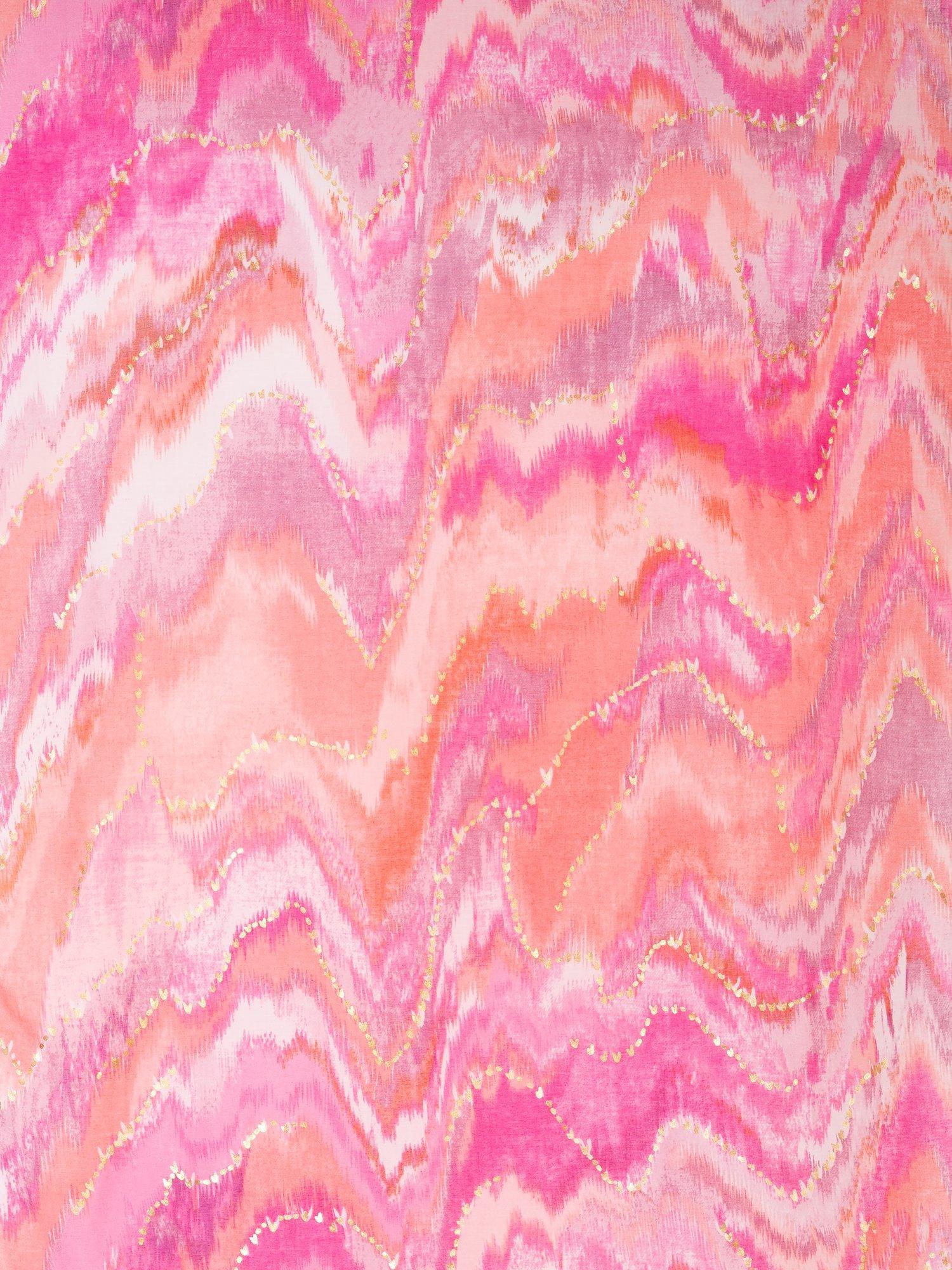 Product image 4 of 5, which shows chesca Wave Watercolour Scarf, Pink/Multi, One Size