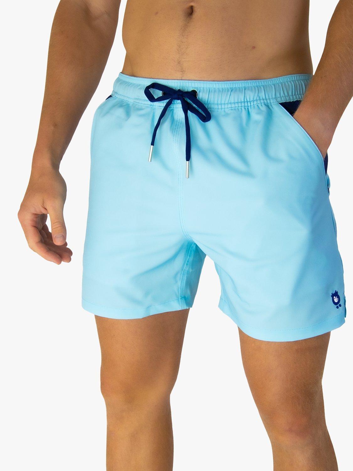 Randy Cow Swim Shorts, Baby Blue