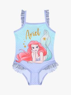 Brand Threads Kids' Disney Ariel Swimsuit, Blue/Multi, Blue/Multi