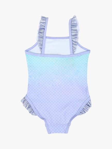 Brand Threads Kids' Disney Ariel Swimsuit, Blue/Multi - view 2, Blue/Multi