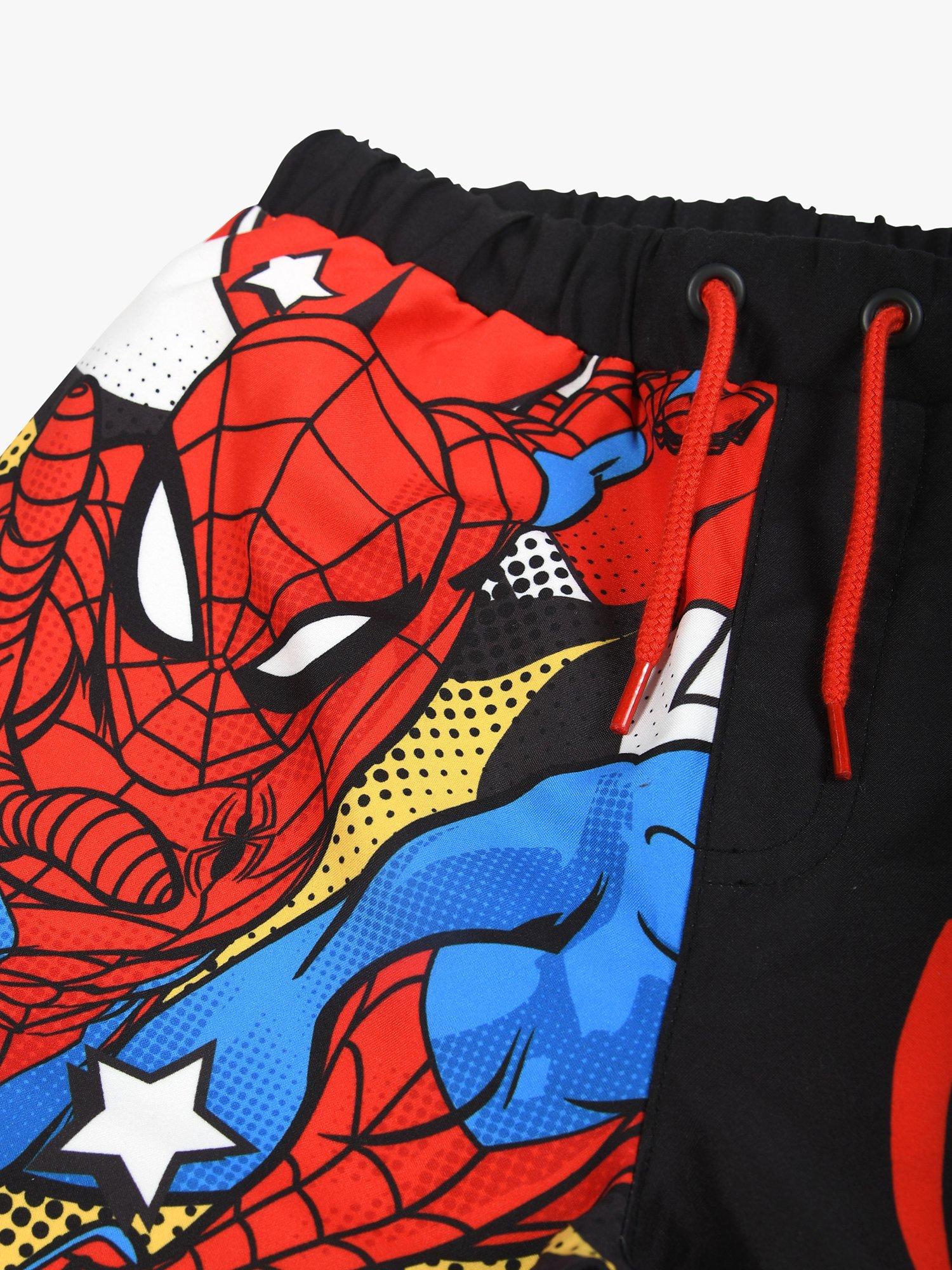 Product image 4 of 5, which shows Brand Threads Kids' Spiderman Swim Shorts, Red/Multi, 4-5 years