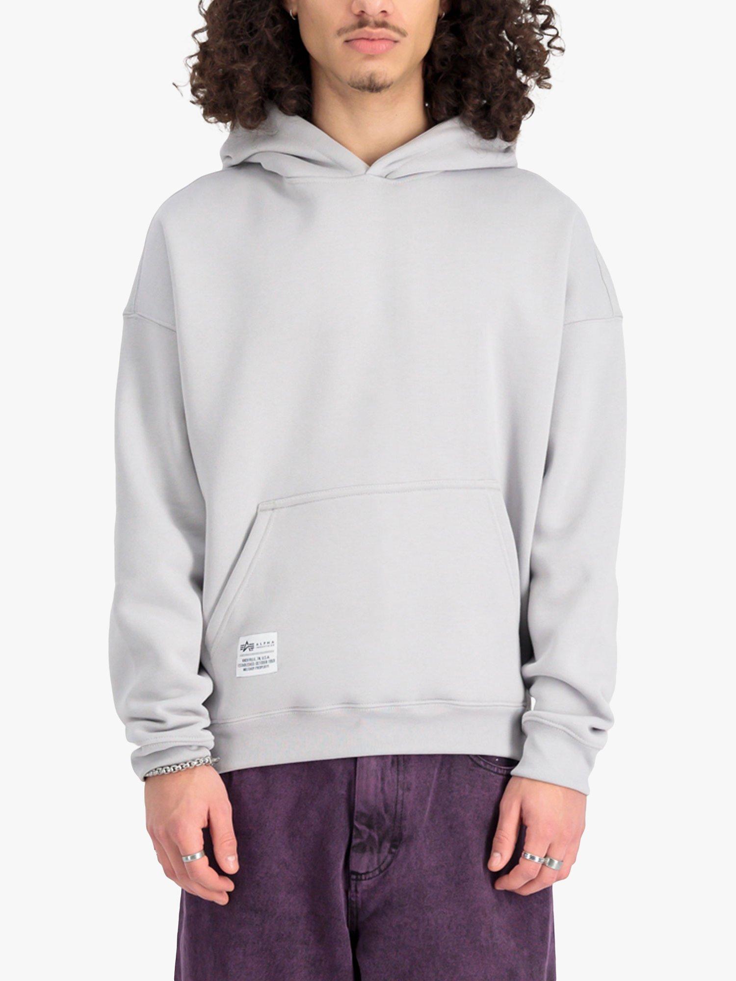 Alpha Industries Logo BP Hoodie, Pastel Grey