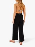 Accessorize Crinkle Cotton Beach Trousers, Black