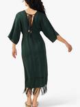 Accessorize Tassel Kimono Dress, Dark Green