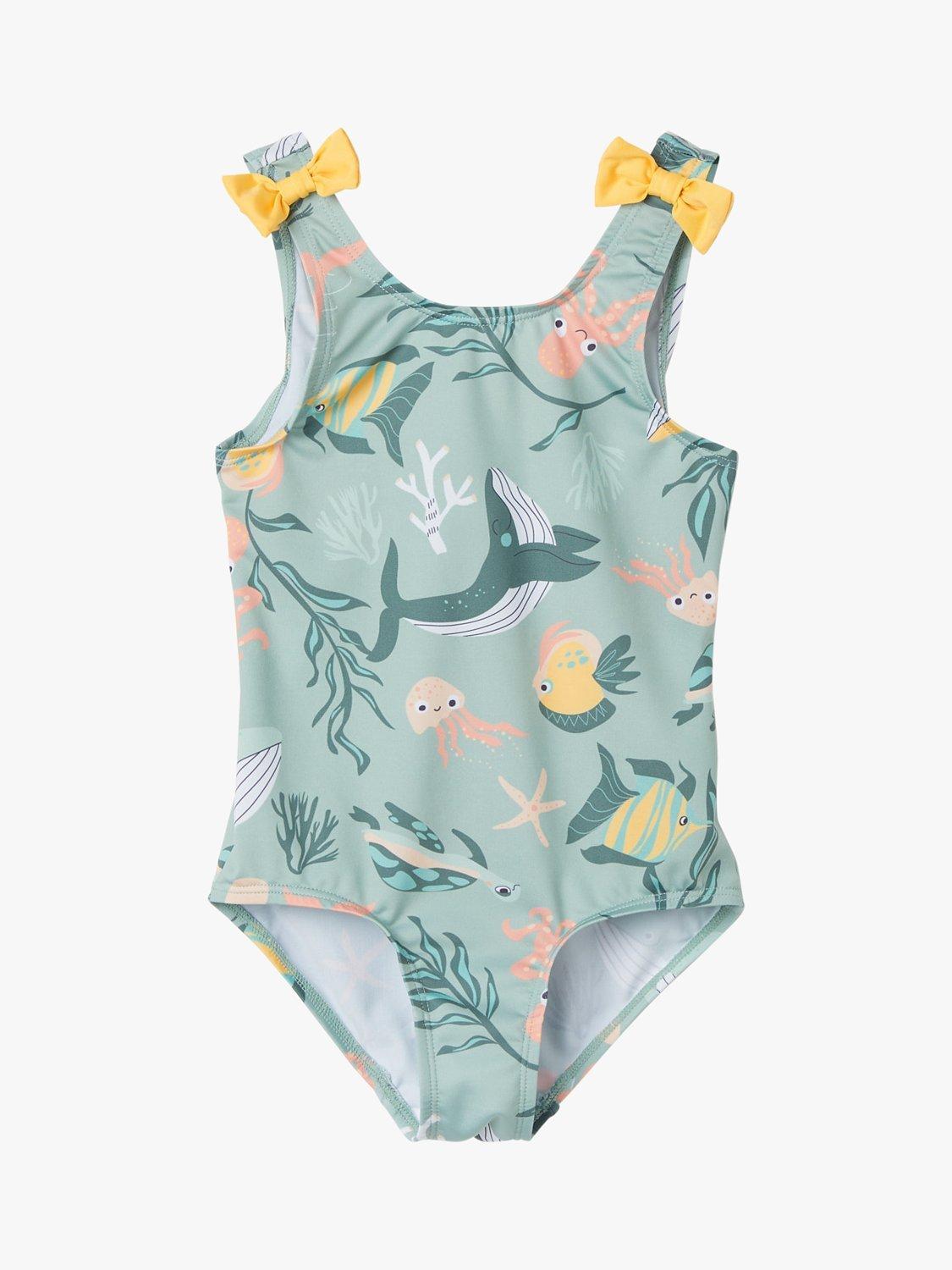 Polarn O. Pyret Kids' Sea Scene Print Swimsuit, Blue/Multi