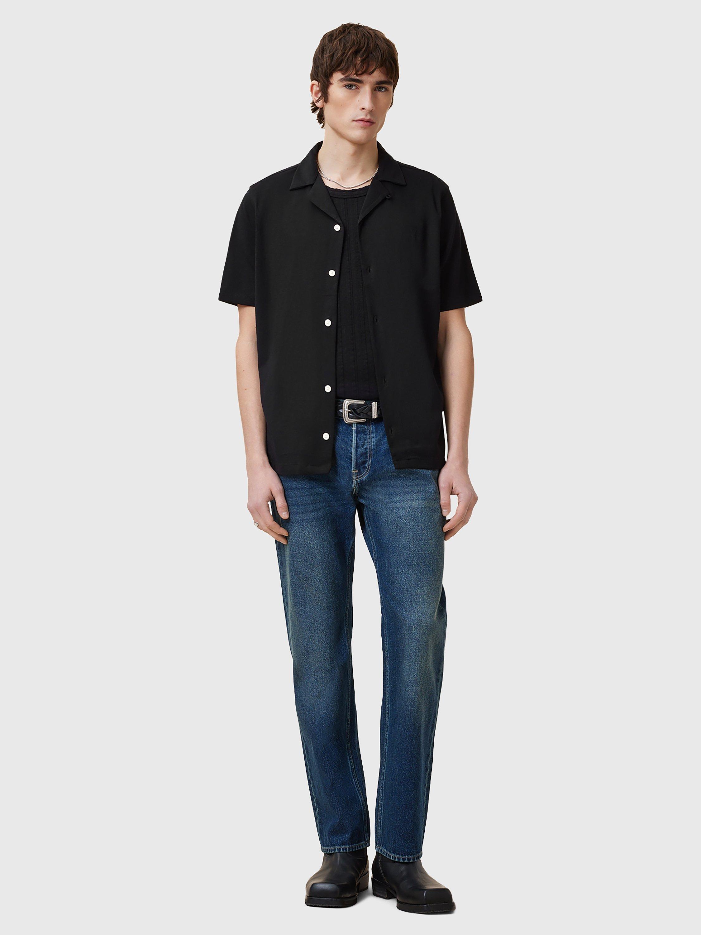 Product image 3 of 5, which shows AllSaints Hudson Short Sleeve Shirt, Black, XS