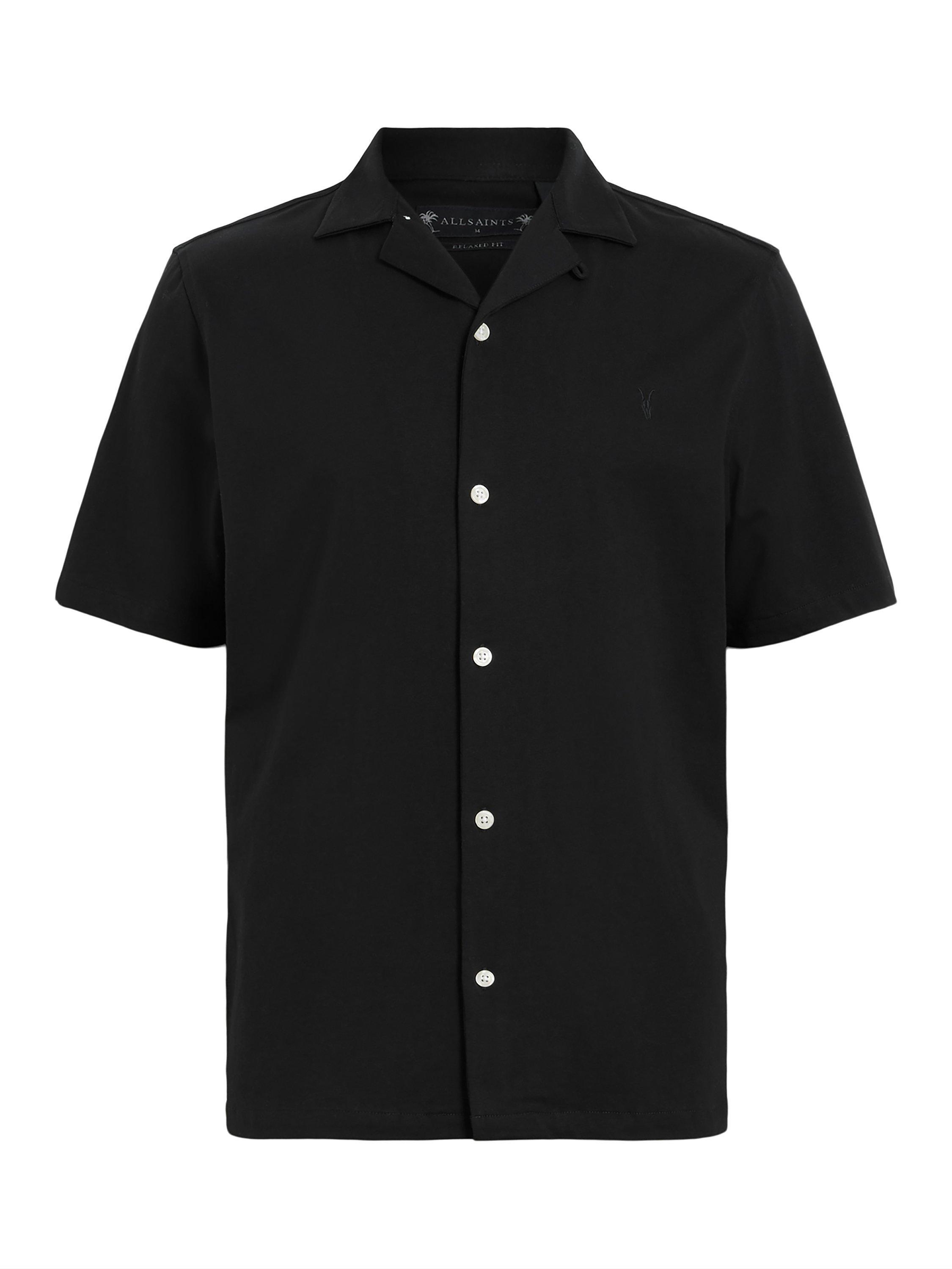Product image 4 of 5, which shows AllSaints Hudson Short Sleeve Shirt, Black, XS