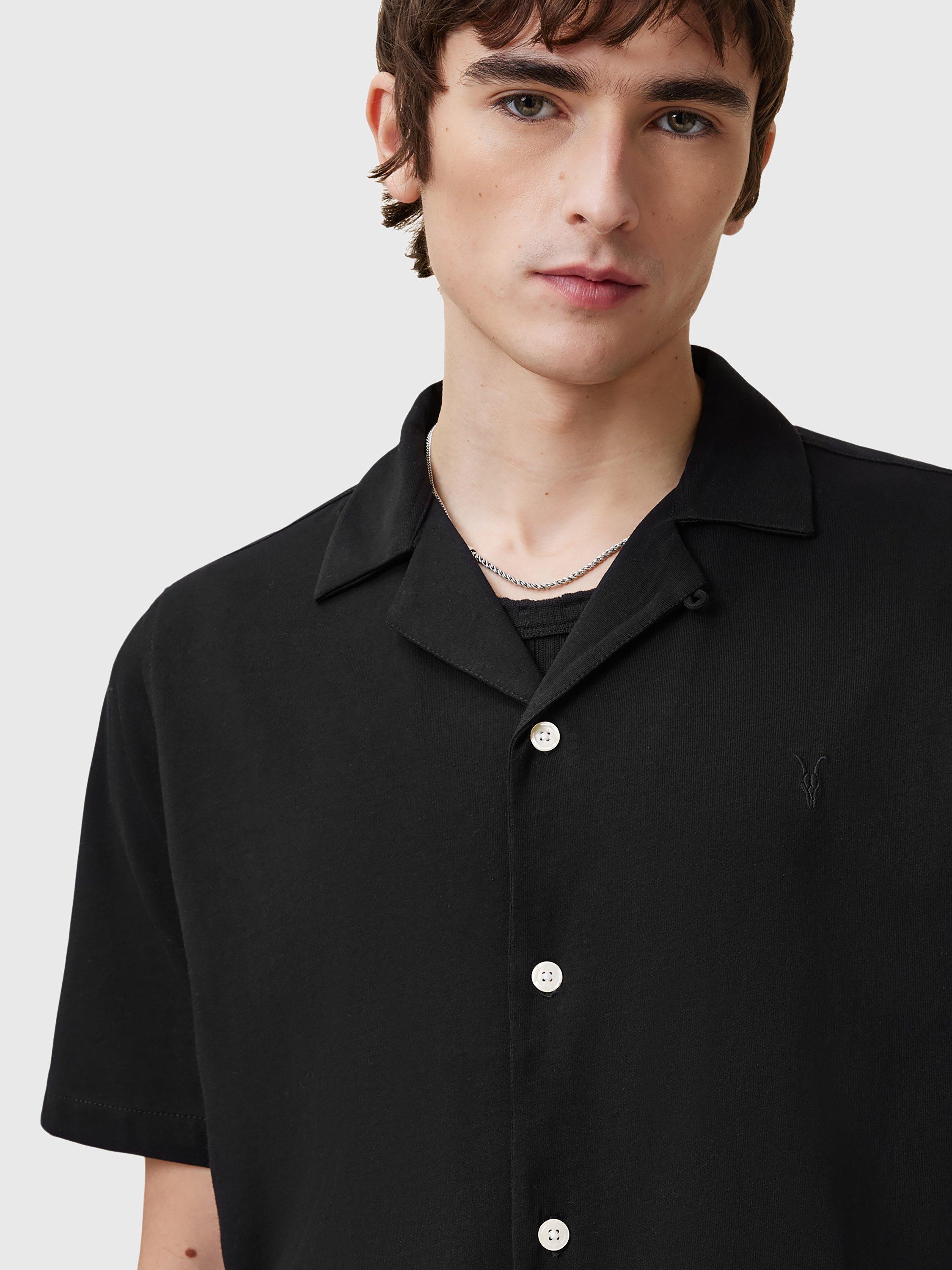 Product image 5 of 5, which shows AllSaints Hudson Short Sleeve Shirt, Black, XS