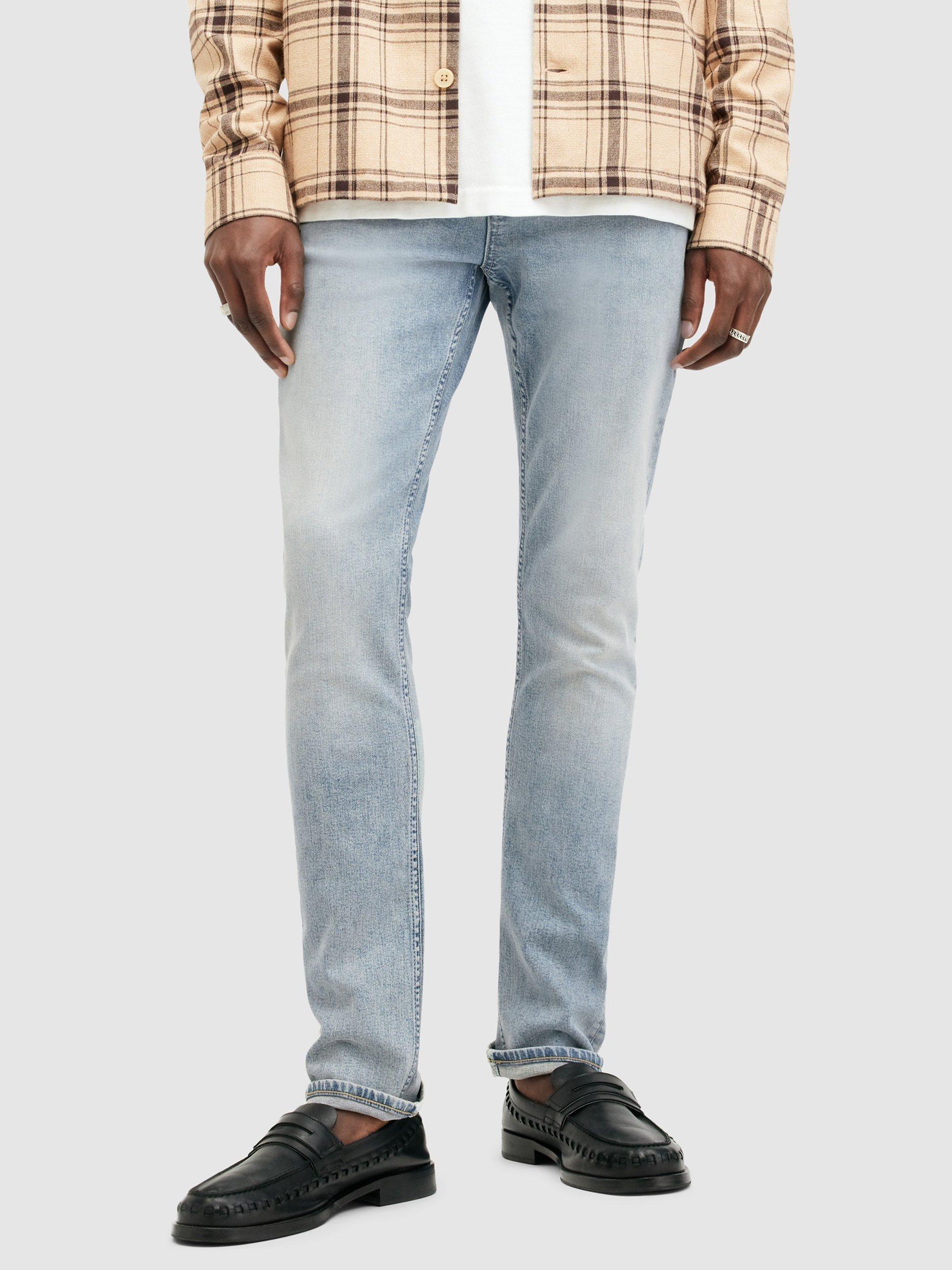 AllSaints Organic Cotton Blend Cigarette Slim Fit Jeans, Indigo Blue