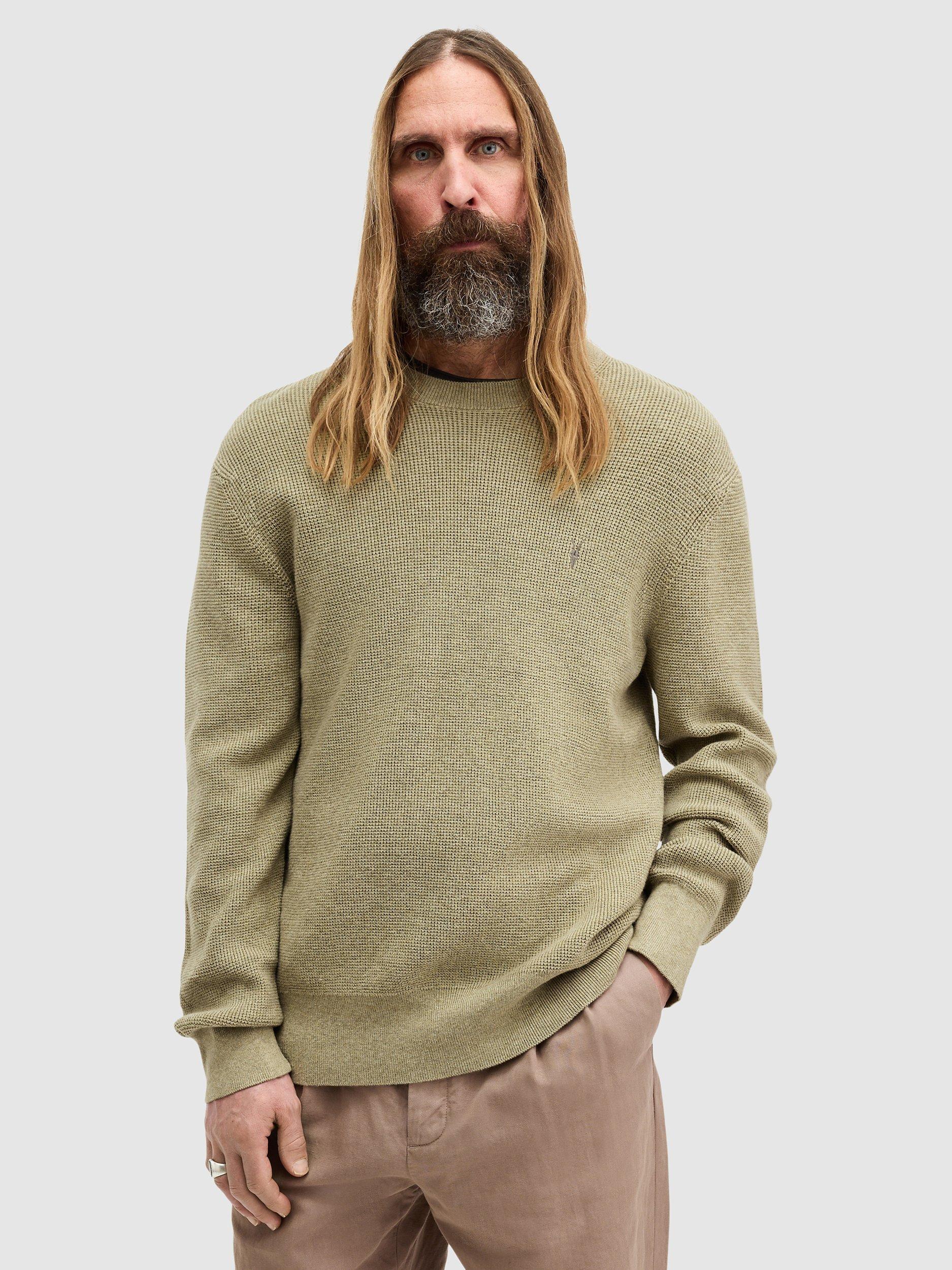 AllSaints Aspen Wool Blend Crew Neck Jumper, Herb Green