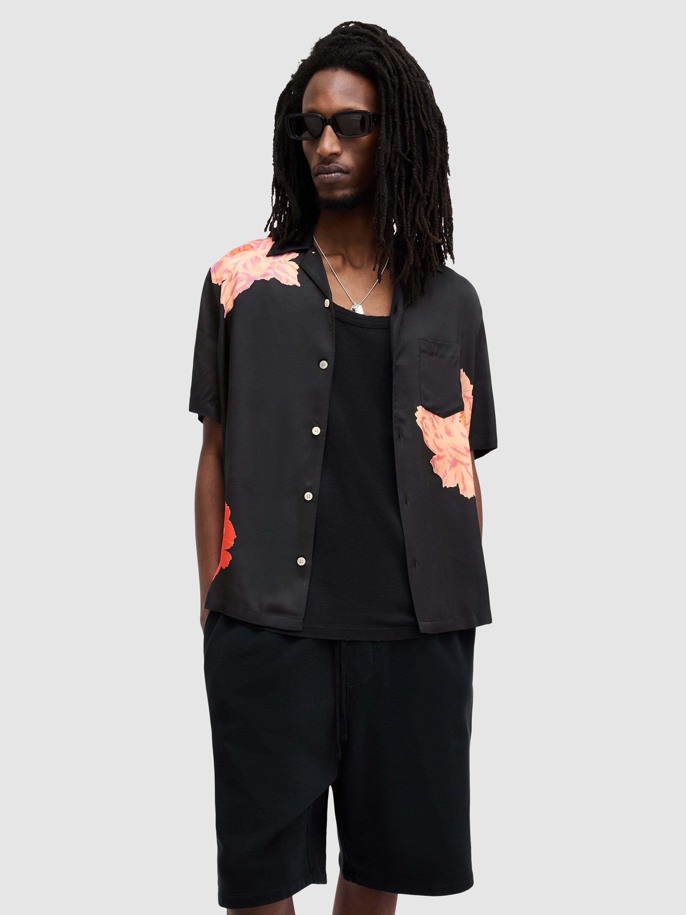 AllSaints Roze Floral Print Short Sleeve Shirt