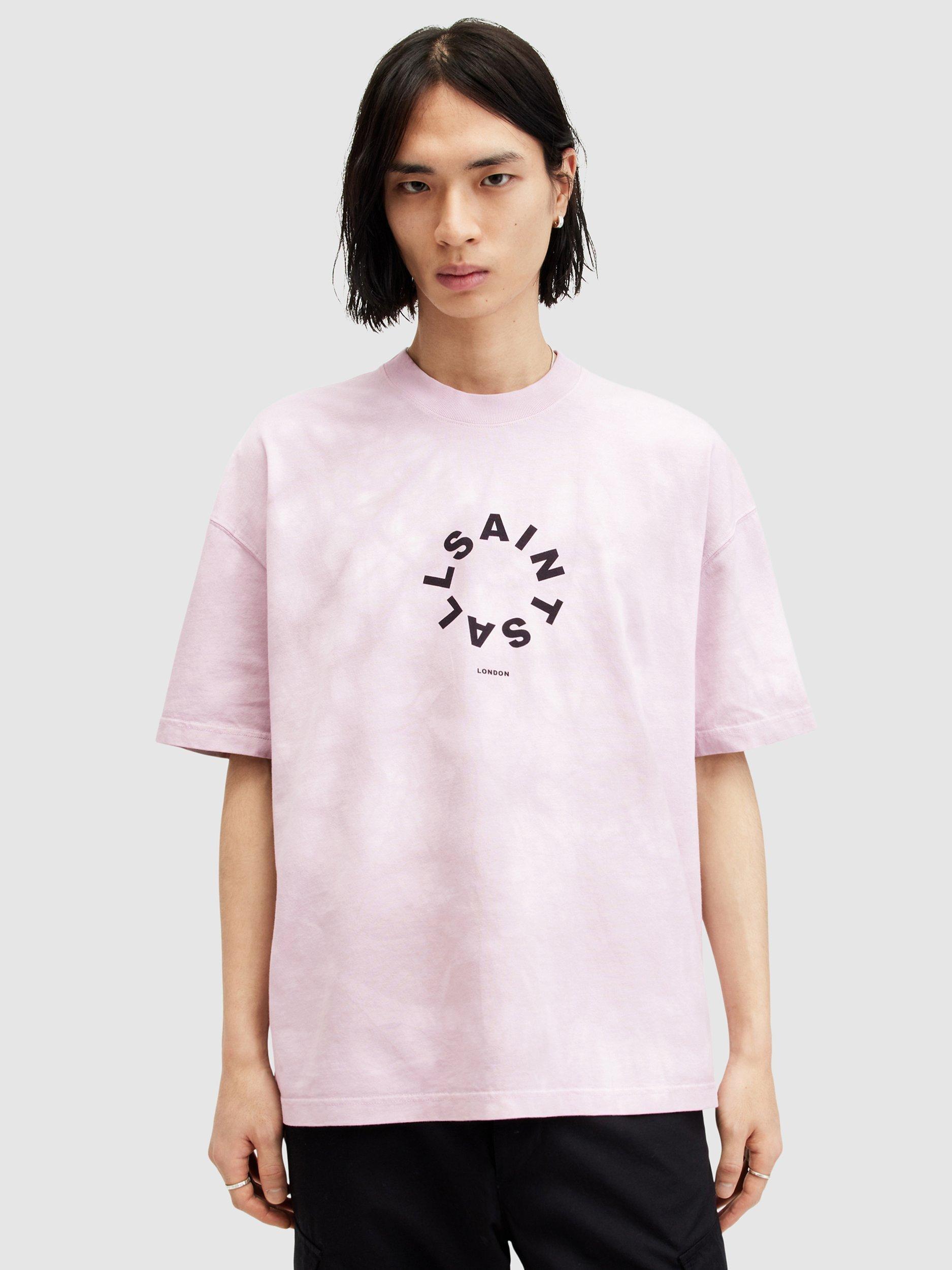 AllSaints Tierra Organic Cotton Tie Die Short Sleeve T-Shirt, Lilly White