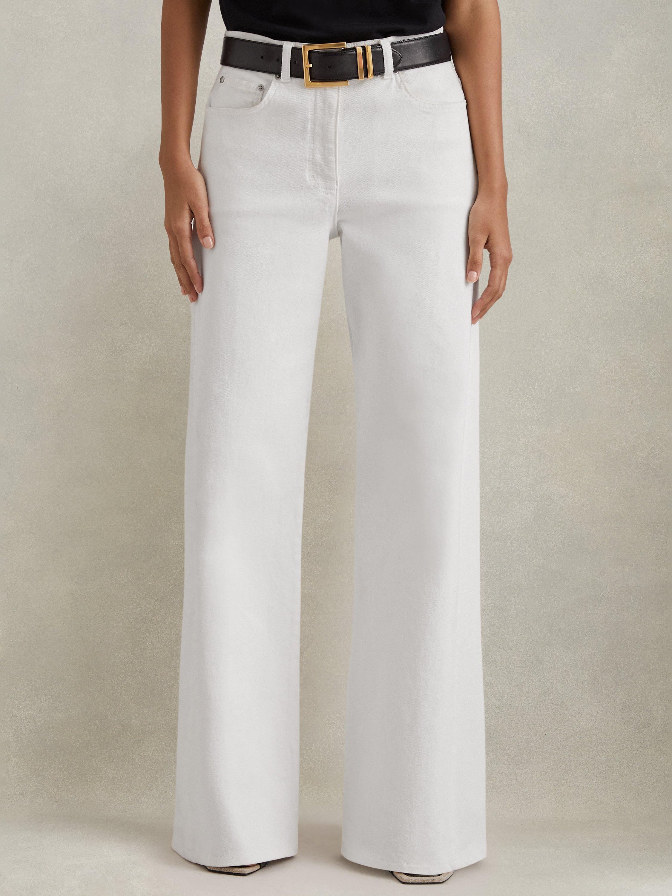 Reiss Maize Wide Leg Jeans, White