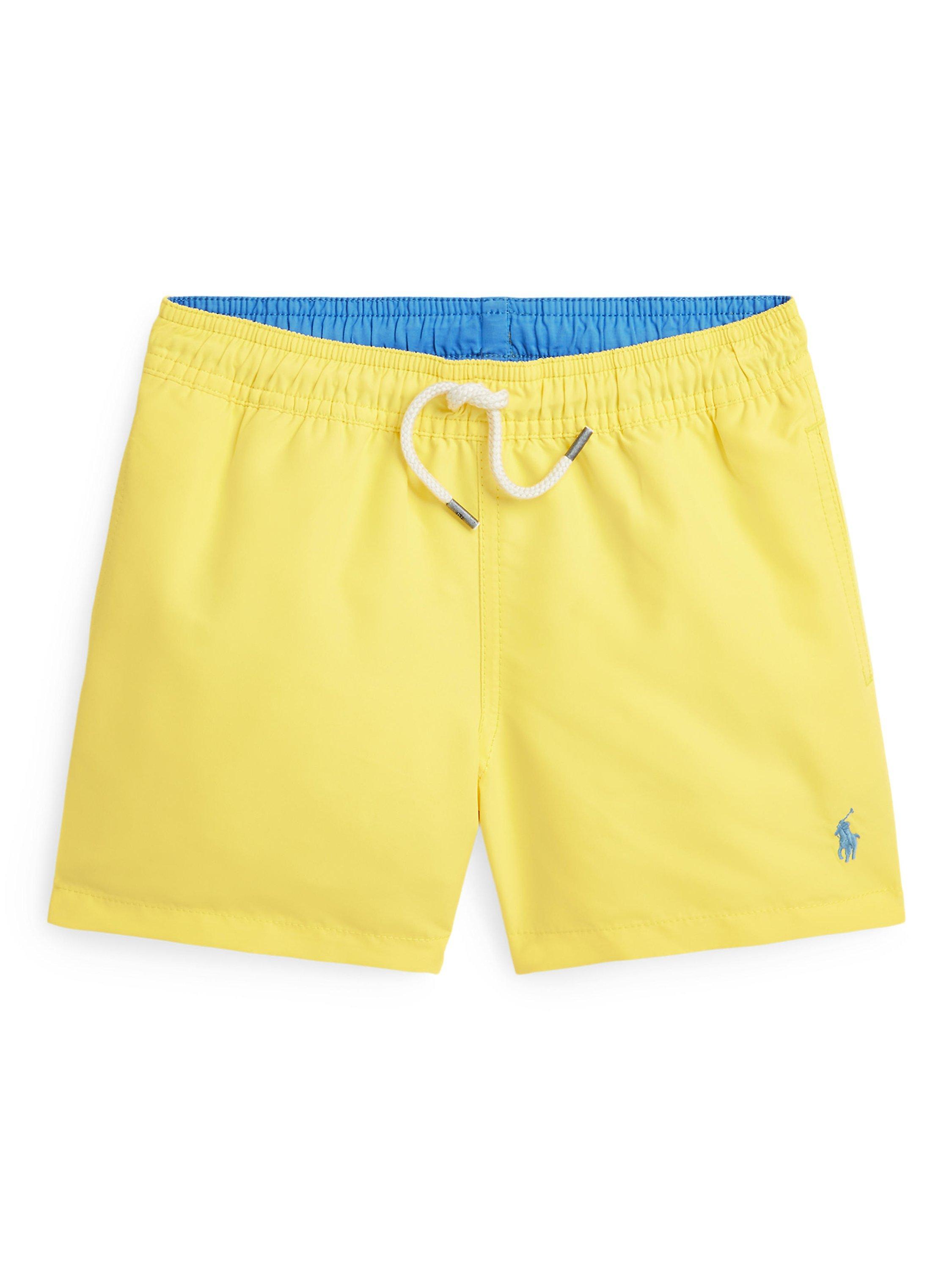 Ralph Lauren Kids' Traveler Signature Logo Swim Trunks, Yellow