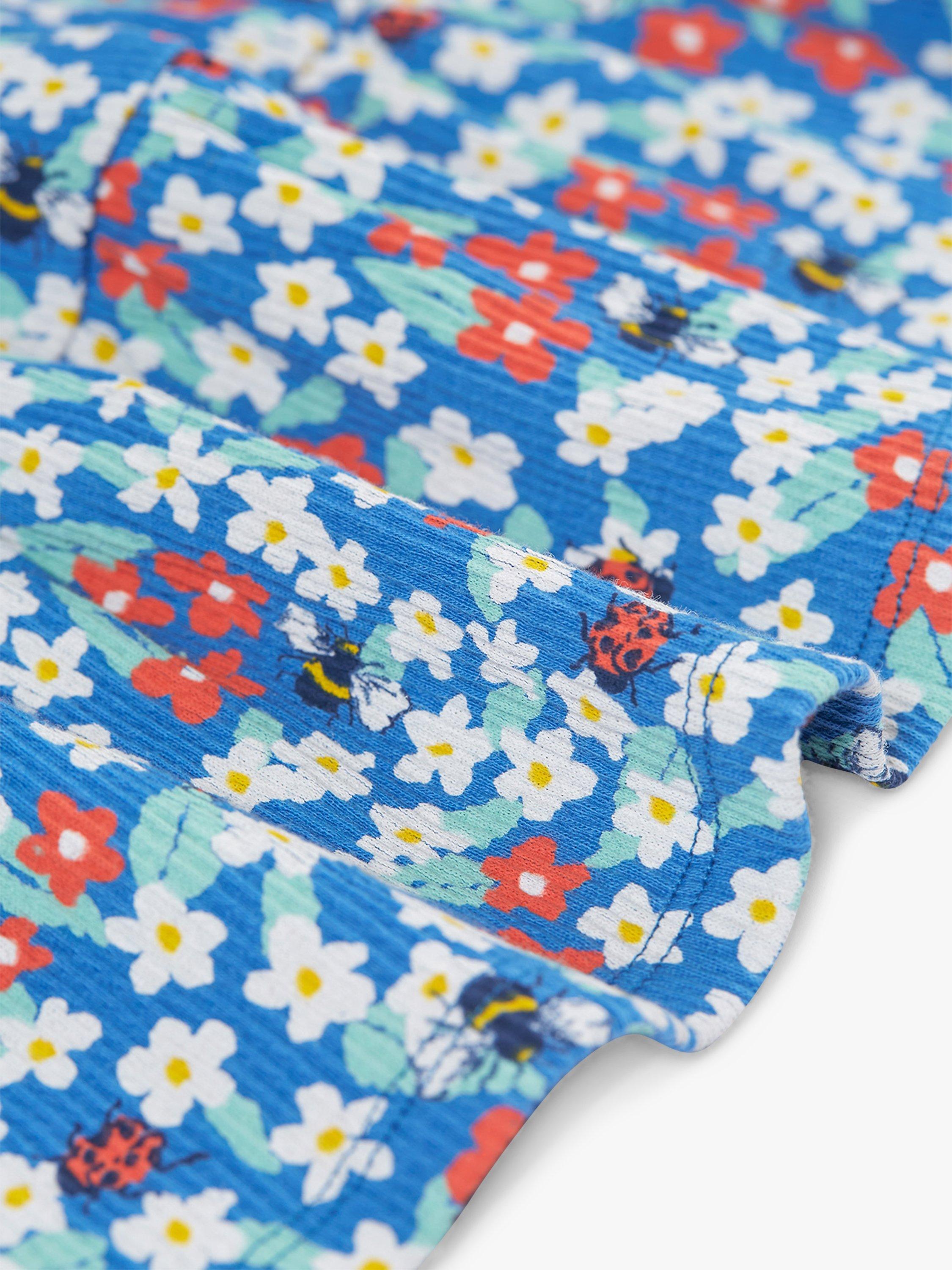 Frugi Kids' Vienna Floral Fun Organic Cotton Blend Tiered Dress, Floral Fun, 2-3 years