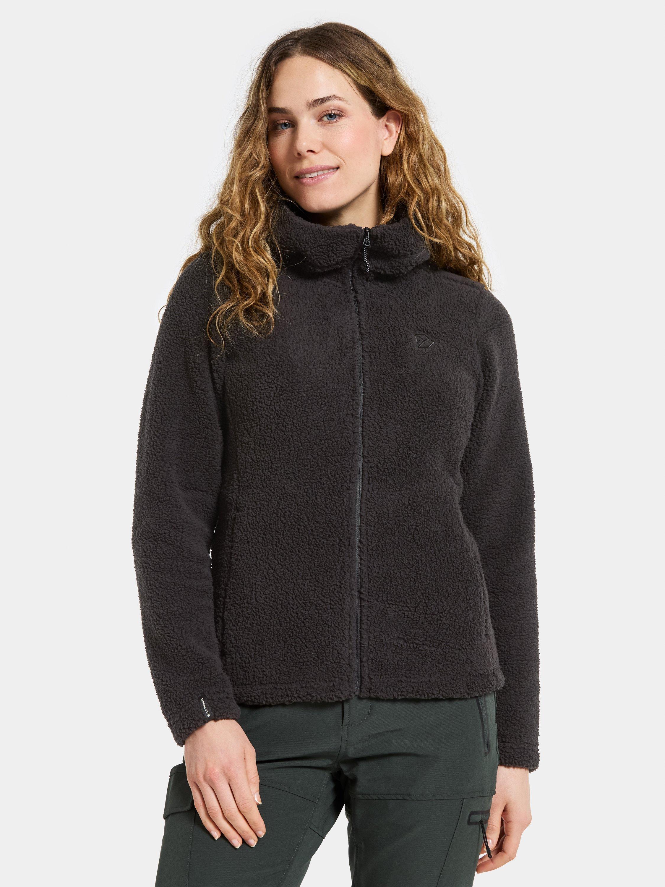 Didriksons Anniken Zip Through Fleece Jacket, Black, 14