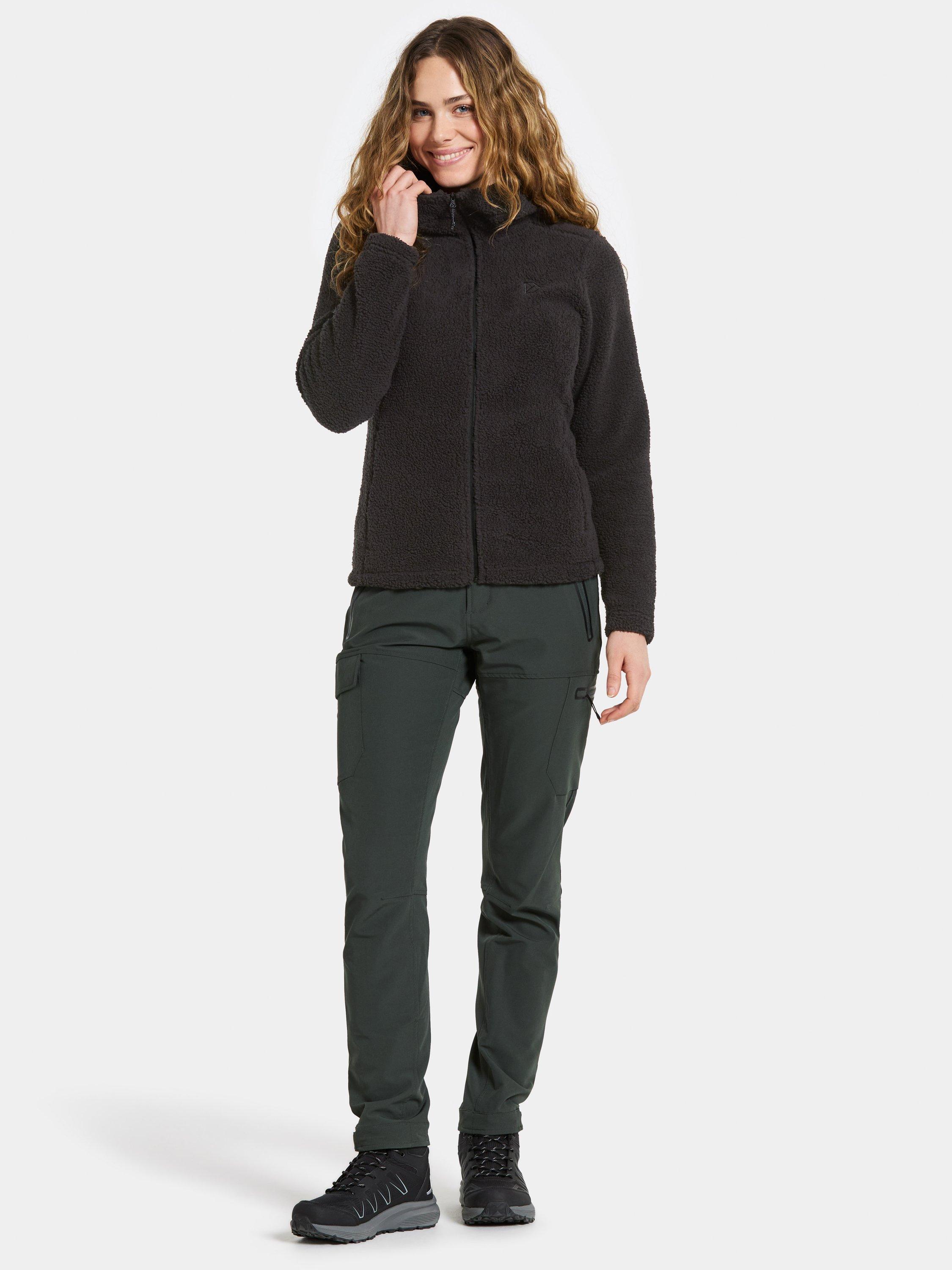 Didriksons Anniken Zip Through Fleece Jacket, Black, 14