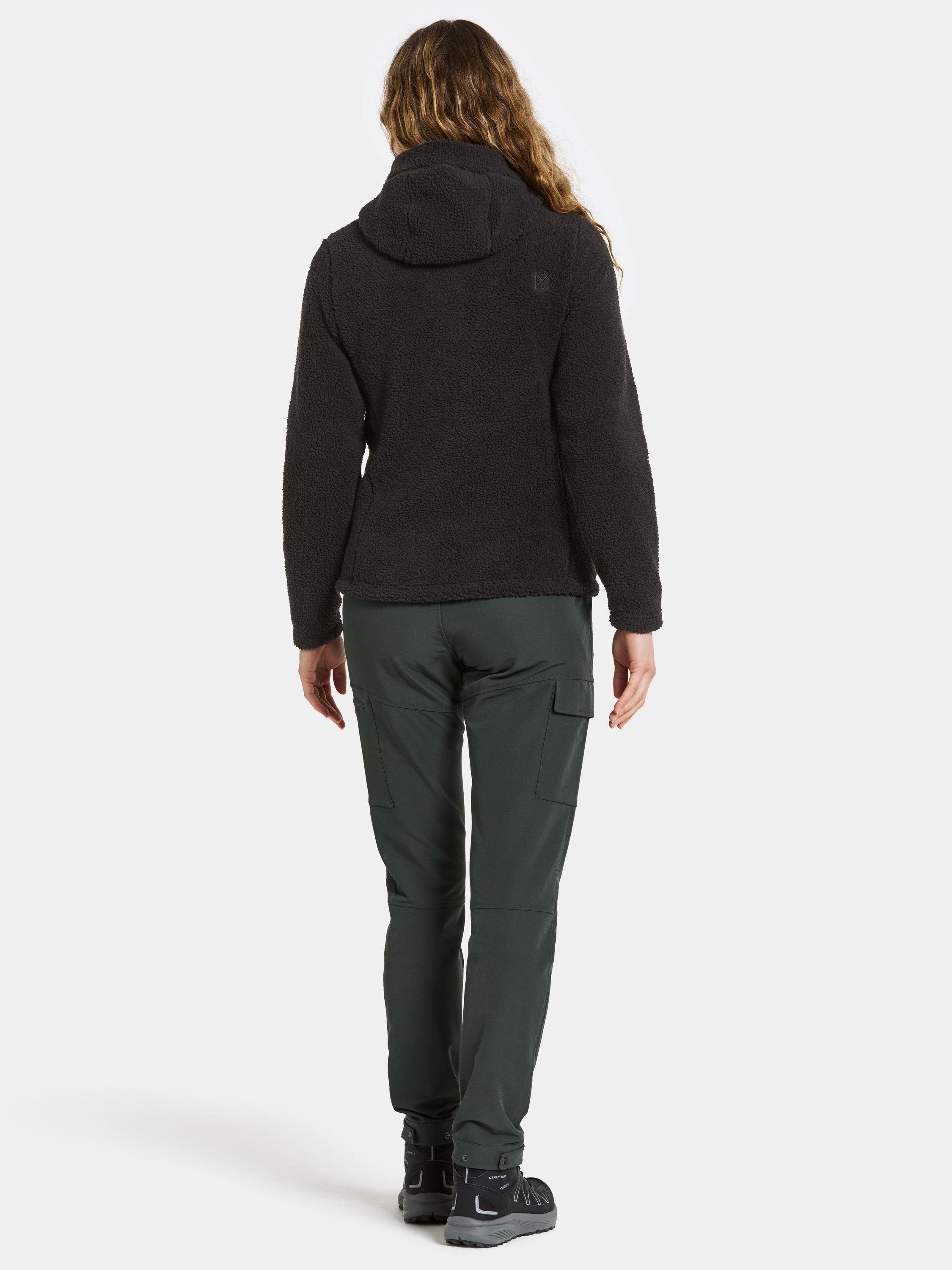 Didriksons Anniken Zip Through Fleece Jacket, Black, 14