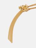 Jigsaw Crumpled Charm Multi Chain Necklace, Gold