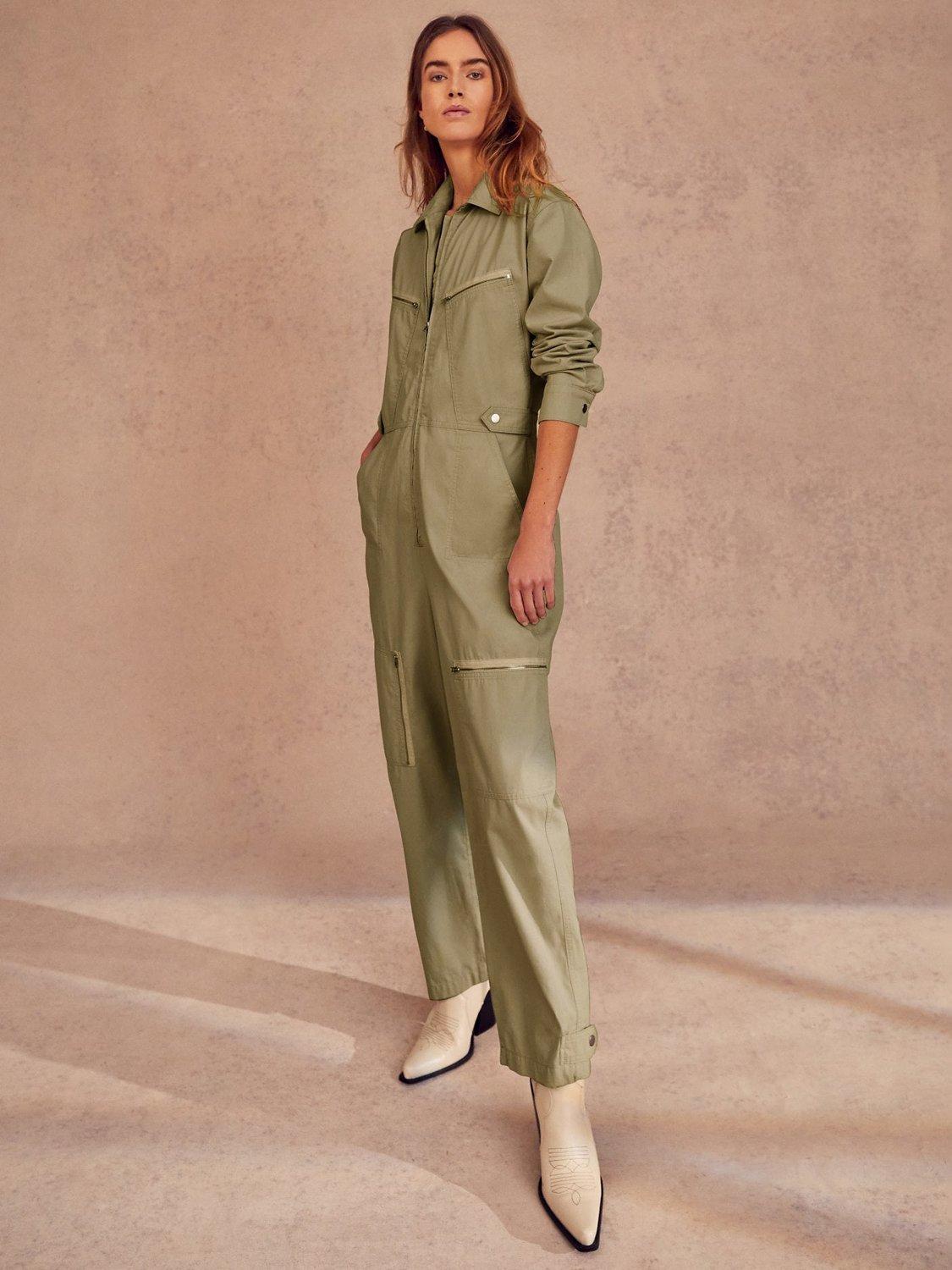 Mint velvet khaki jumpsuit on sale