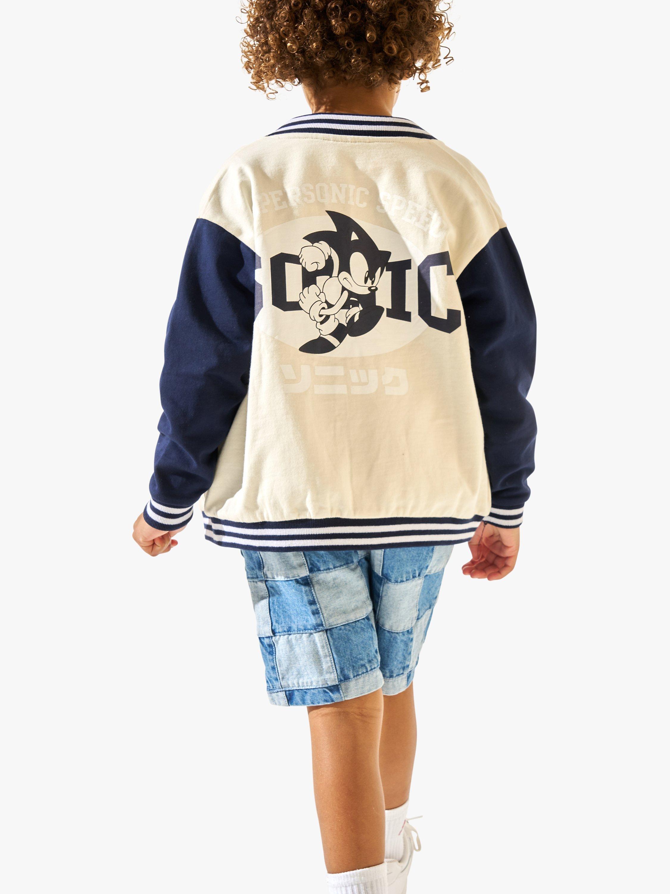 Angel & Rocket Kids' Sonic Bomber Jacket, Stone/Navy, 3-4 years
