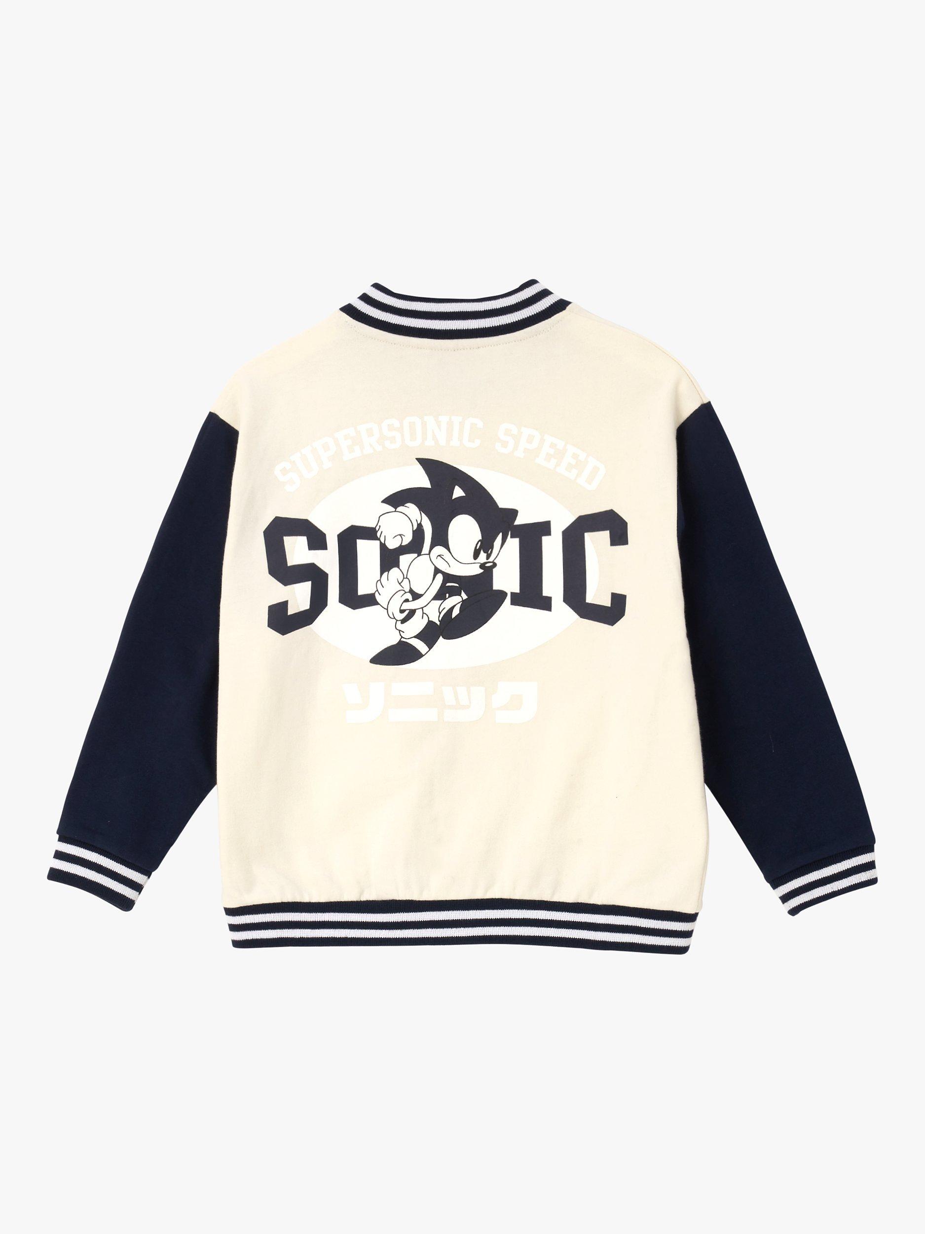 Angel & Rocket Kids' Sonic Bomber Jacket, Stone/Navy, 3-4 years