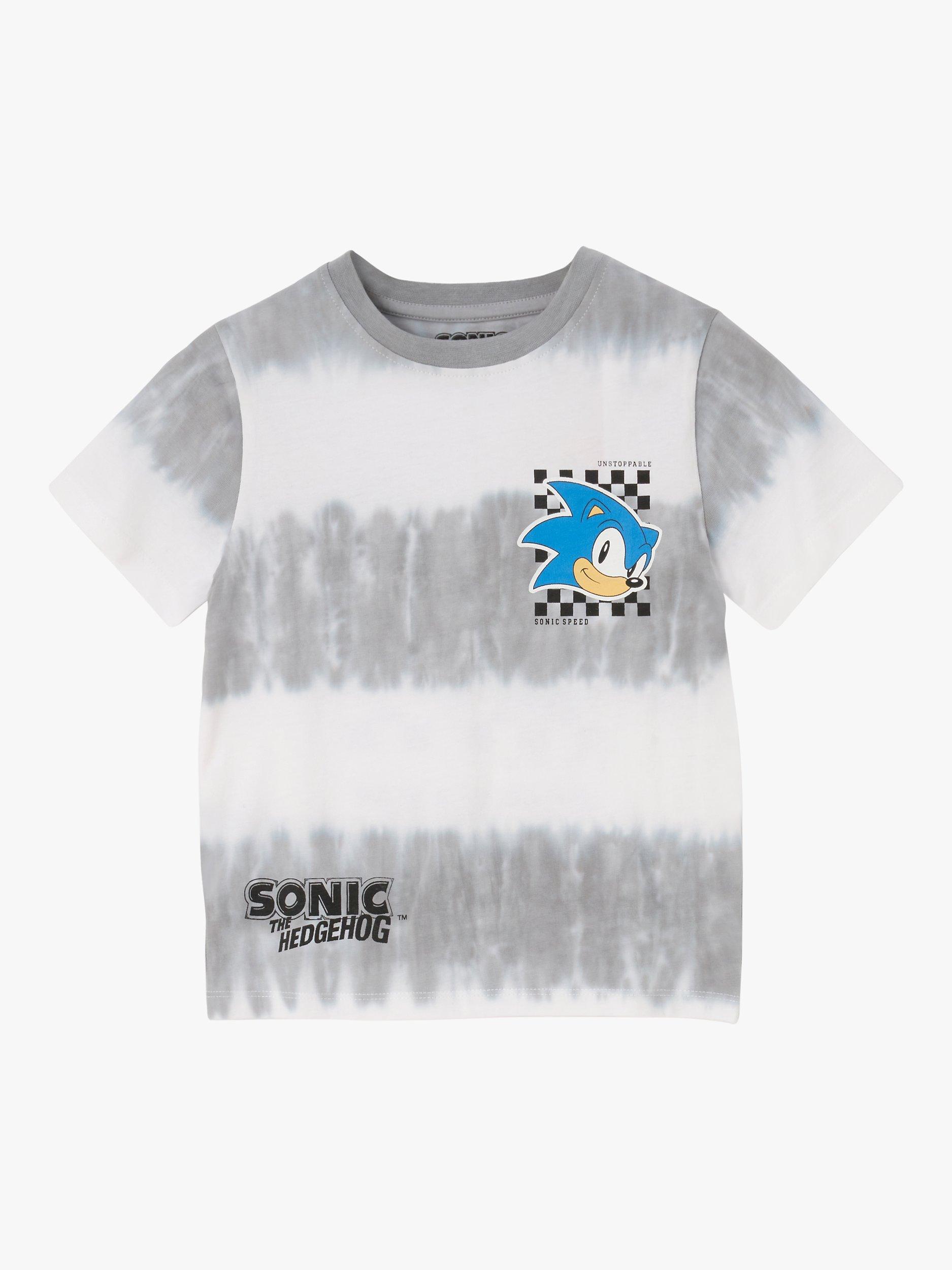 Product image 3 of 5, which shows Angel & Rocket Kids' Sonic Graphic Tie Dye T-Shirt, Grey/Multi, 3-4 years