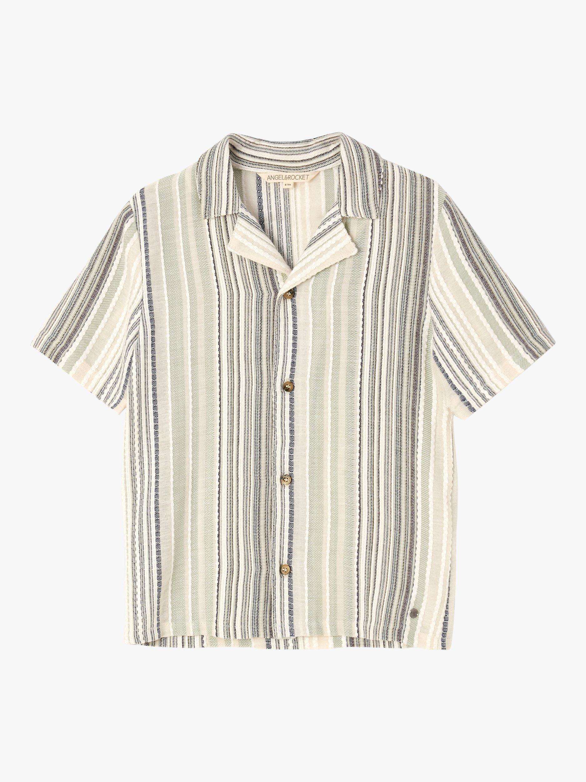 Product image 3 of 5, which shows Angel & Rocket Kids' Moaksy Textured Stripe Resort Shirt, Multi, 5 years