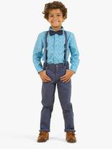 Angel & Rocket Kids' Bentley Abtract Print Shirt & Trousers Set, Blue