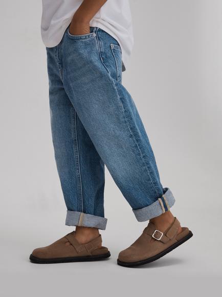 Reiss Kids' Ronnie Loose Fit Jeans, Mid Blue, Mid Blue