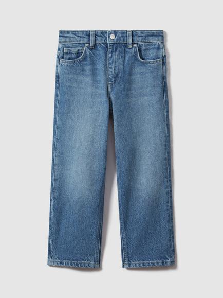 Reiss Kids' Ronnie Loose Fit Jeans, Mid Blue - view 2, Mid Blue