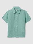 Reiss Kids' Holiday Linen Shirt, Orchid