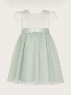Monsoon Baby Tulle Bow Detail Bridesmaid Dress, Sage, Sage