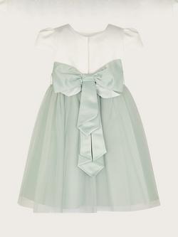 Monsoon Baby Tulle Bow Detail Bridesmaid Dress, Sage - view 2, Sage