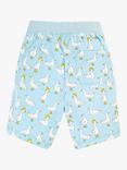 Frugi Baby Aiden Splish Splash Ducks Printed Organic Cotton Shorts, Blue/Multi