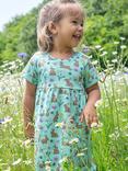 Frugi Baby Tallie Organic Cotton Riverine Rabbits Dress, Green