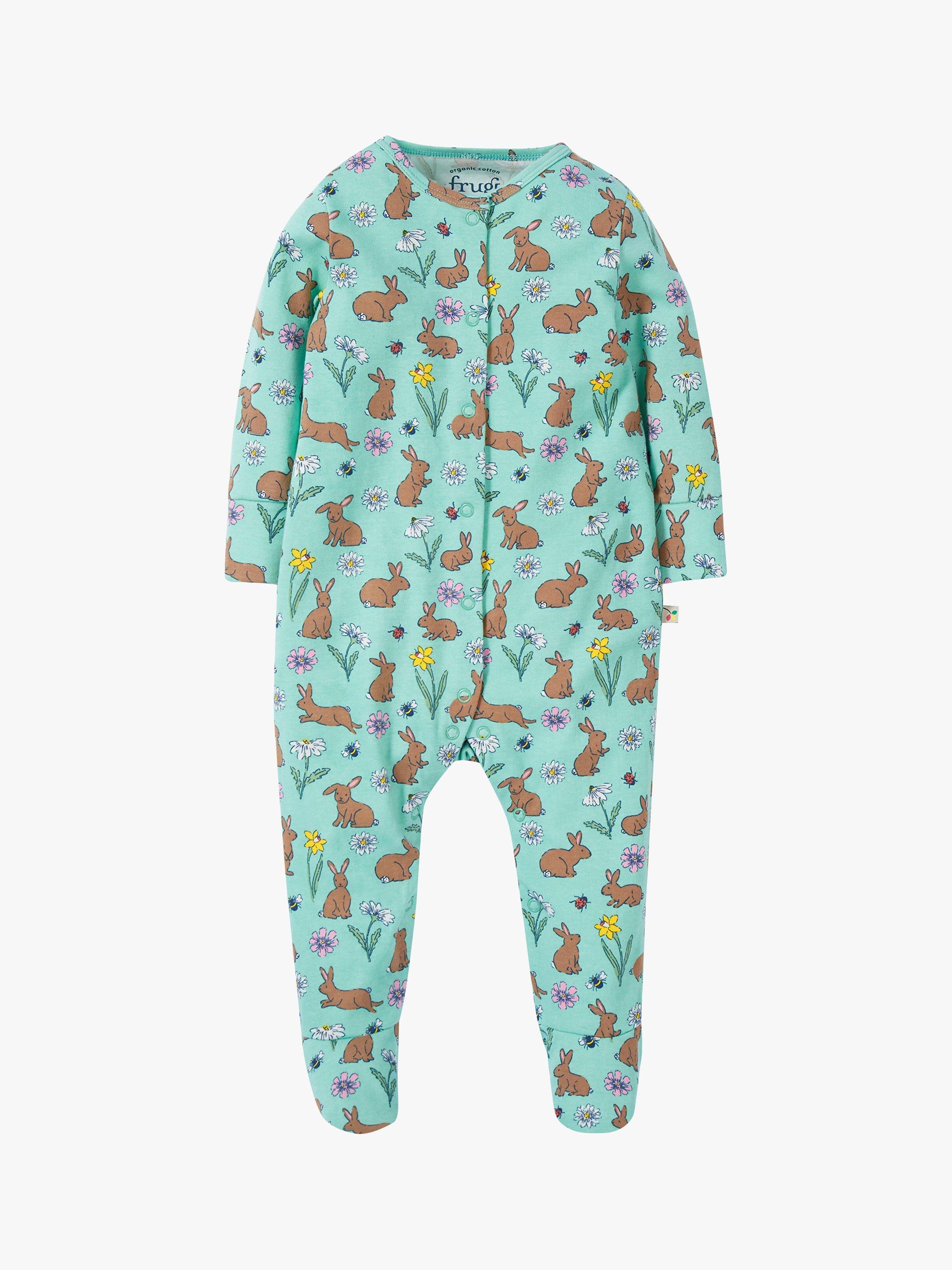 Product image 1 of 5, which shows Frugi Baby Riverine Rabbits Babygrow Gift Set, Multi, Newborn