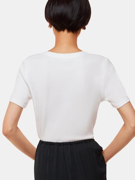 Whistles Ultimate Ribbe T-Shirt, White - view 2, White