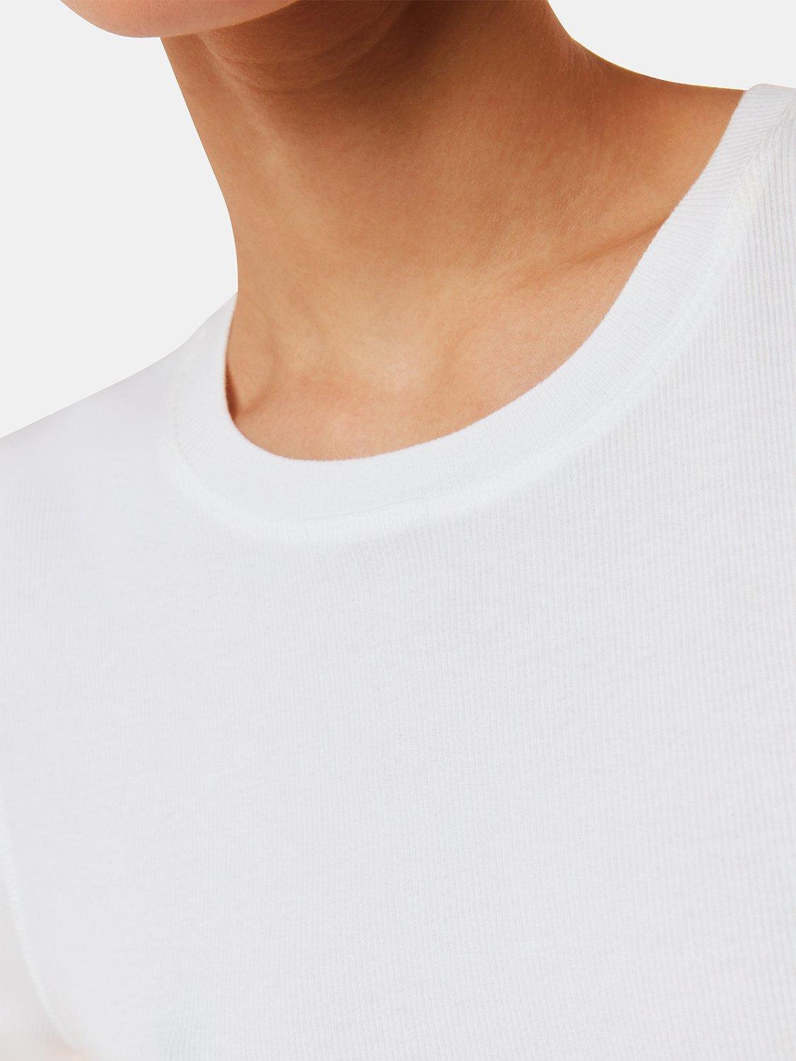 Product image 4 of 5, which shows Whistles Ultimate Ribbe T-Shirt, White, 6