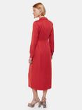 Whistles Elodie Tie Wrap Midi Dress, Cranberry