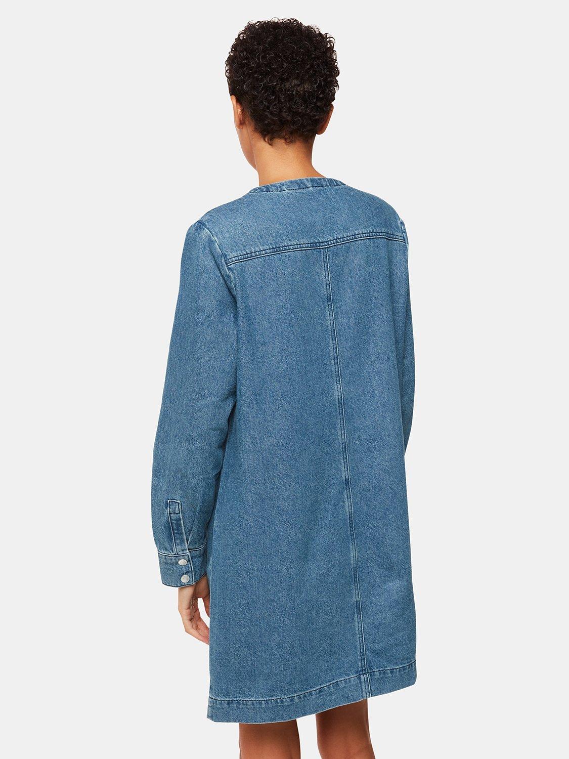 Product image 2 of 5, which shows Whistles Denim Pocket Dress, Blue, 8