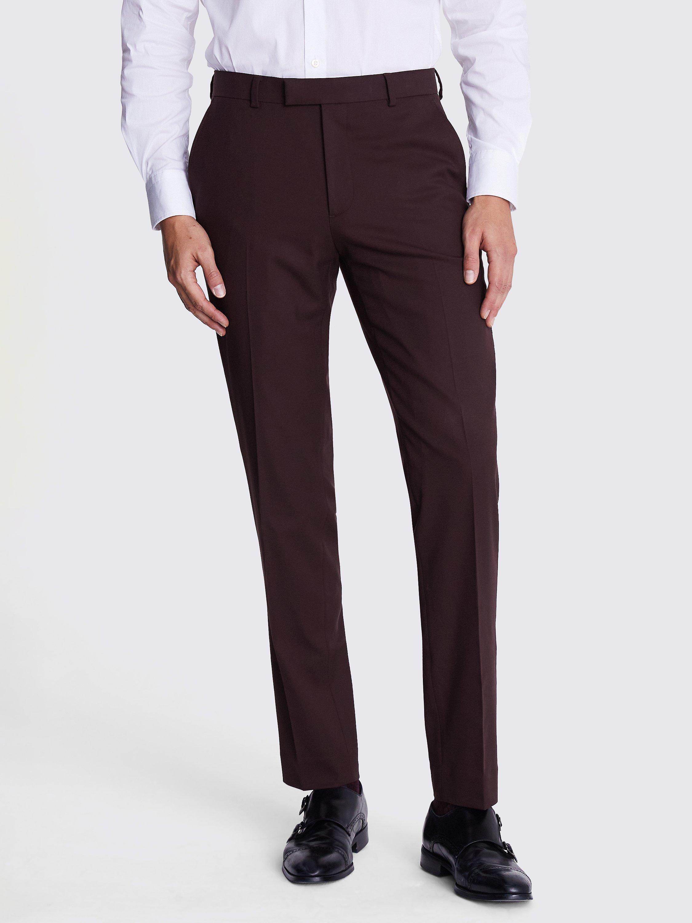 Moss Tailored Flannel Trousers, Port