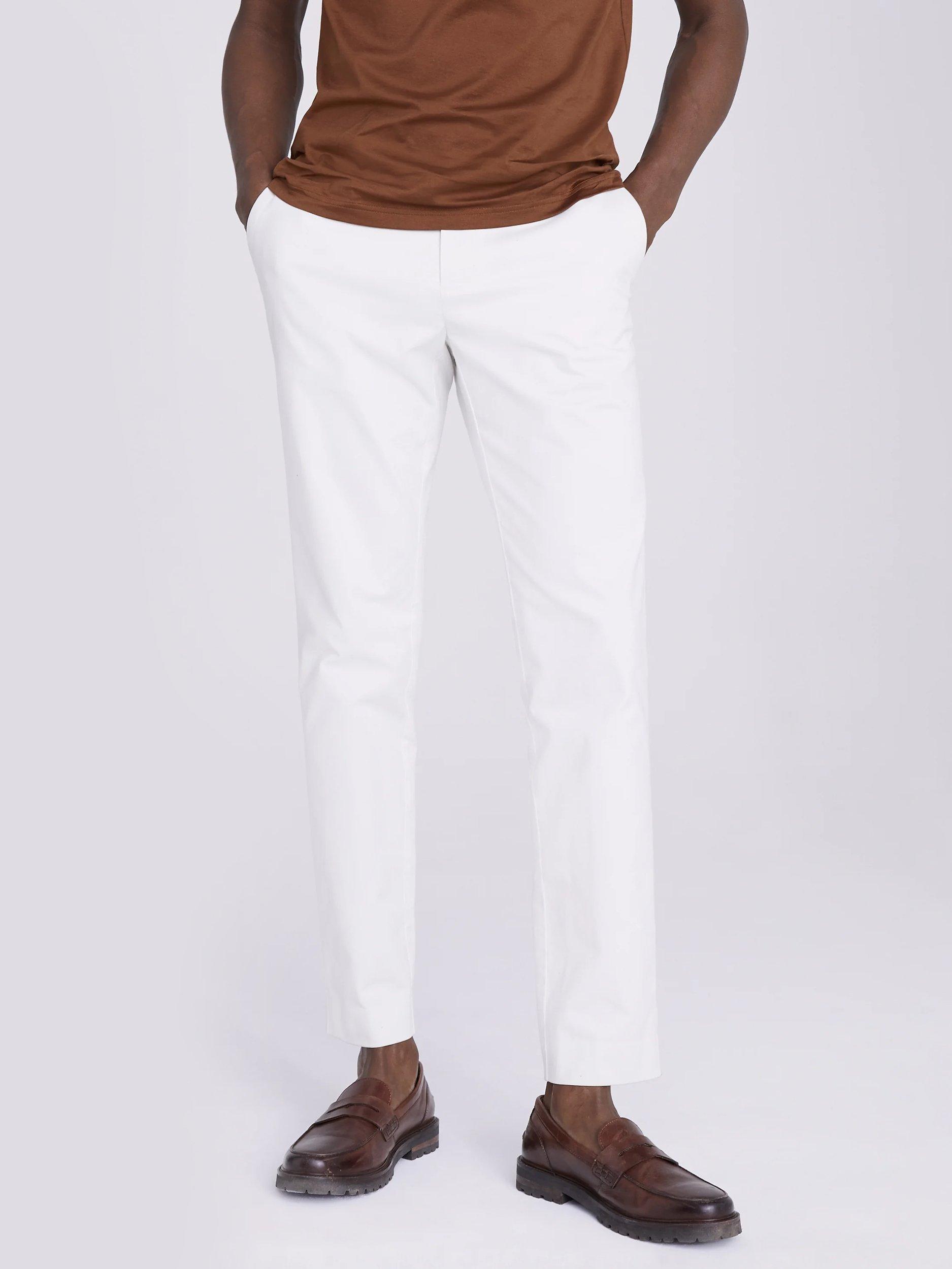 Moss Slim Fit Organic Cotton Stretch Chinos, White