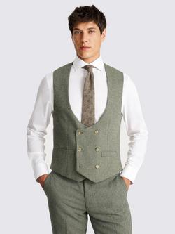 Moss Slim Fit Donegal Waistcoat, Sage