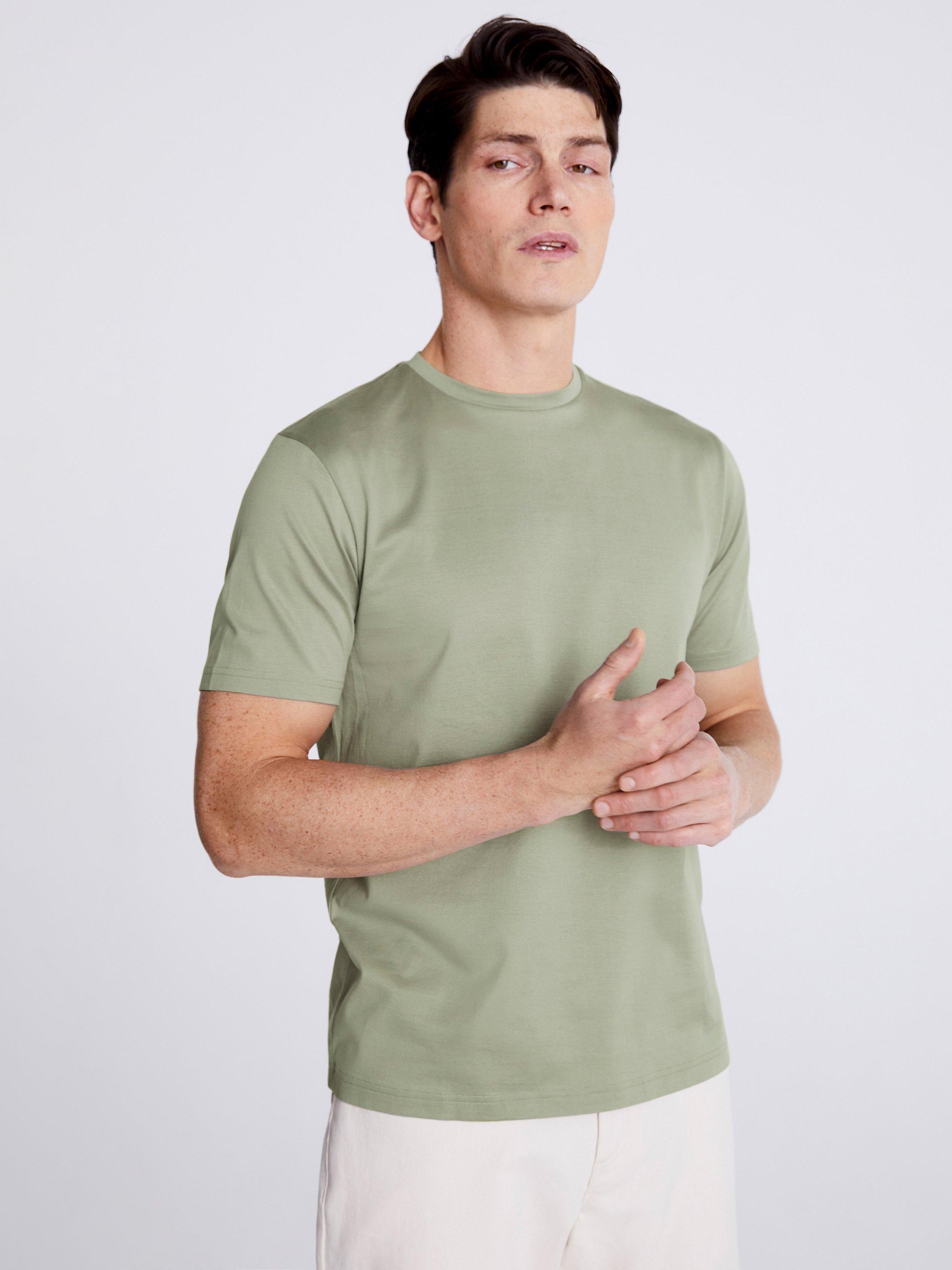 Moss Mercerised Crew Neck T-Shirt, Green