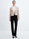 Mango Fiona Cropped Blazer, Light Beige