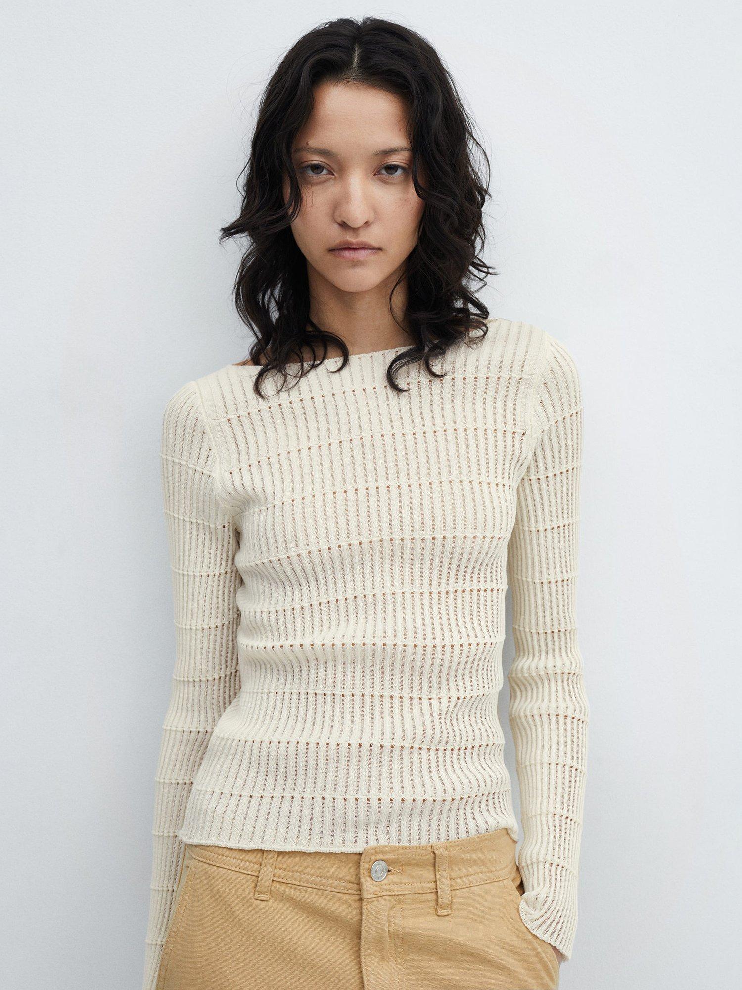 Mango beige jumper best sale