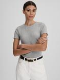 Reiss Victoria Short Sleeve Ribbed Top