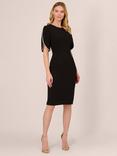 Adrianna Papell Knit Crepe Pearl Dress, Black