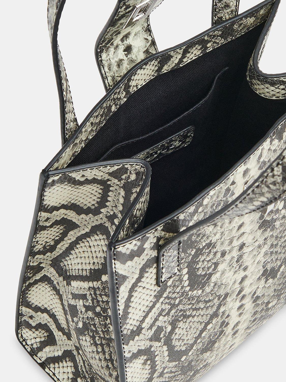 Product image 3 of 5, which shows Whistles Eben Snake Effect Mini Turn Lock Bag, Grey/Multi, One Size